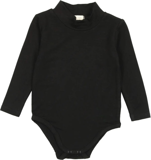 Lil Legs Black Bamboo Mockneck Onesie