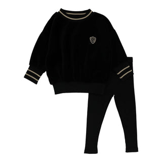 Analogie Black Velour Boys Set