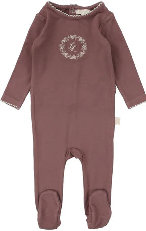 Lil Legs Emblem Footie in Dusty Plum
