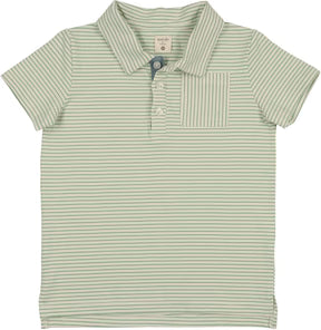 Lil Legs Stripe Polo in Green Stripe