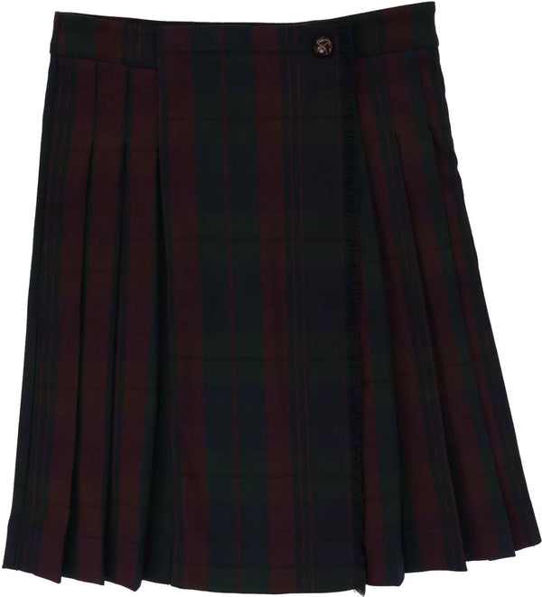 Analogie Burgundy Plaid Kilt Skirt