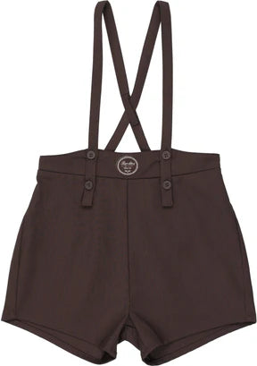 Analogie Plaid Edition Overall Shorts Chocolate Brown
