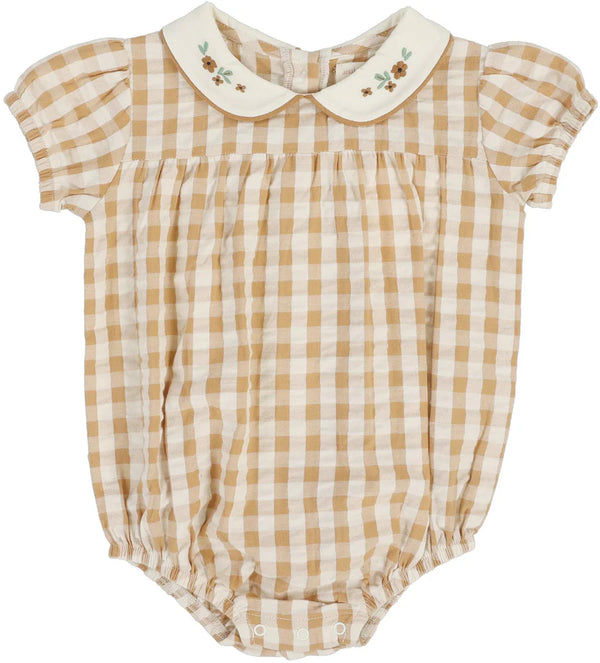 Analogie Golden Gingham Girls Romper