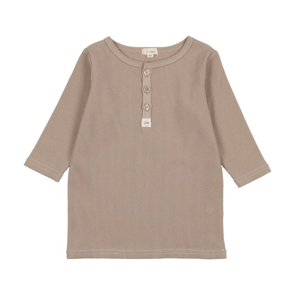 Lil Legs Taupe 3/4 Sleeve Henley