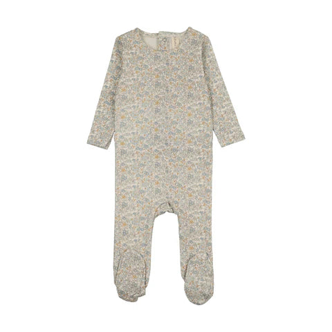 Lilette Liberty Floral Footie in Cream/Blue