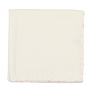 Lilette White/Pink Ribbed Star Blanket