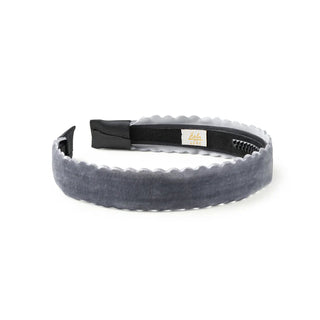 Halo Luxe Opaline Scalloped Velvet Headband in Charcoal