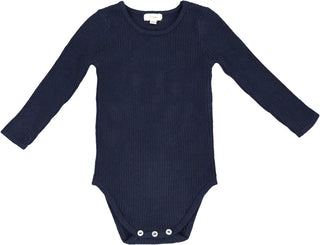 Lil Legs Navy Knit Crewneck Onesie