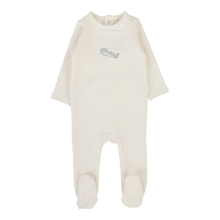Lilette Graphic Footie in Cream/Airplane