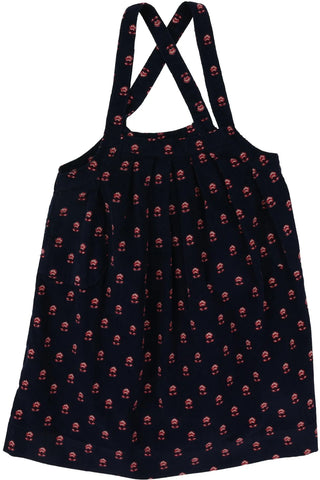 Analogie Vintage Floral Pinafore Jumper in Navy