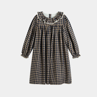 C'era Una Volta Sophie Dress in Blue Check Lurex