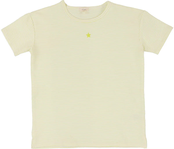 Lil Legs Striped Short Sleeve Tee In Neon Yellow Stripe