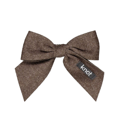 Knot Feather Felt Short Bow Clip Sparrow