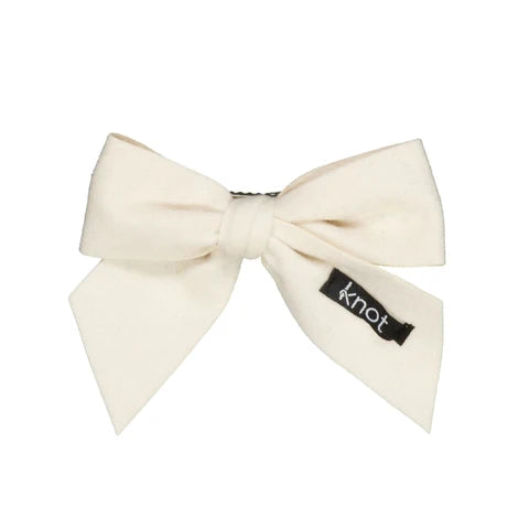 Knot Feather Felt Short Bow Clip Dove