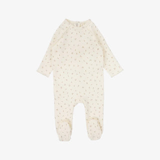 Lilette Cherry Print Footie in Dusty Pink