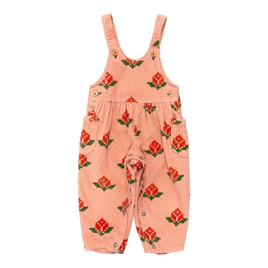 Piupiuchick Dungarees Pink w/ Big Flowers