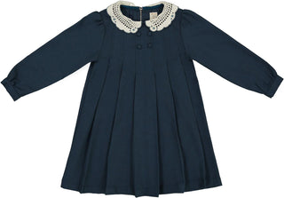 Analogie Crochet Collar Dress in Slate