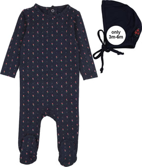 Lil Legs Sweet Camp Girls Footie - Navy (AF26S320A)