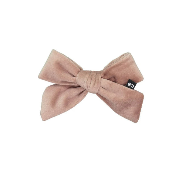 Knot Felted Velvet Bow Clip in Blush