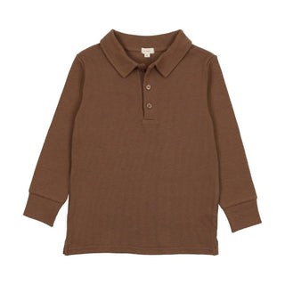 Lil Legs Ribbed Polo in Camel