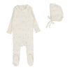 Lilette Printed Pointelle Footie Set Cream/Pink Bow