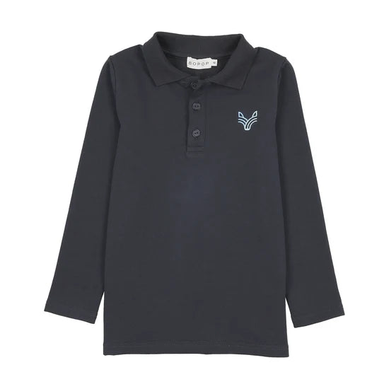 Bopop Navy Two Tone Logo Polo