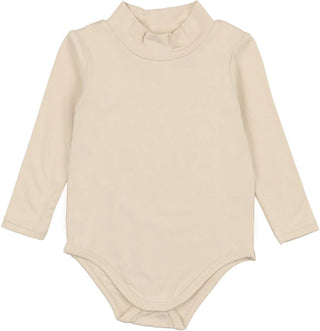 Lil Legs Bamboo Mockneck Onesie in Ecru