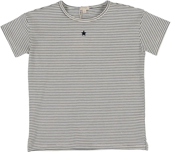 Lil Legs Striped Short Sleeve Tee In Navy Stripe