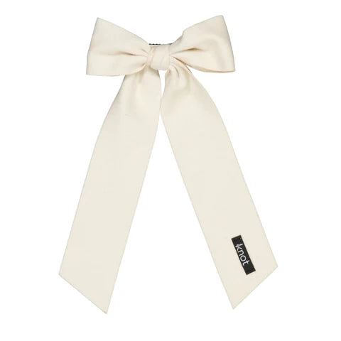 Knot Feather Felt Long Bow Clip Dove