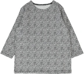 Lil Legs Classic Print Tee 3/4 in Black Mini Floral