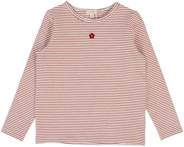 Lil Legs Striped Long Sleeve Tee In Red Stripe