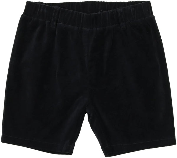 Analogie Navy Velvet Shorts