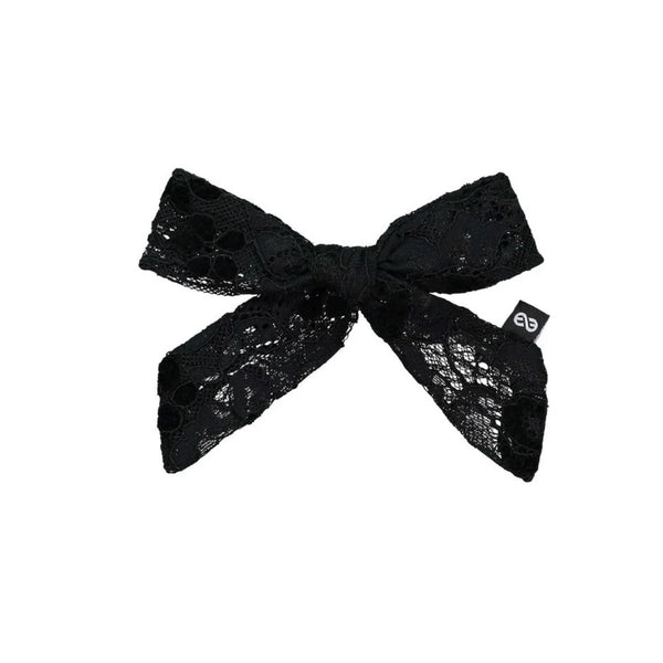 Knot Lace Petite Bow in Black