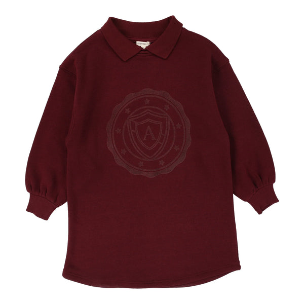 Lil Legs Burgundy Logo Sweatshirt Dress