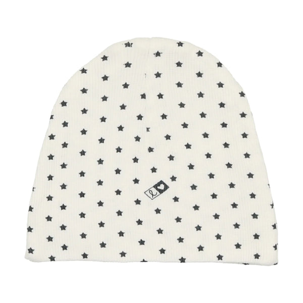 Lilette White/Blue Ribbed Star Beanie