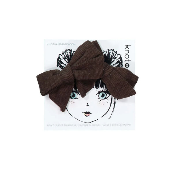 Knot Jersey Mini Bow Set in Cocoa