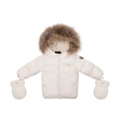 Ellabee Baby Fur Jacket in Off White