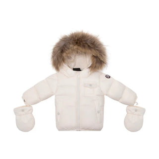 Ellabee Baby Fur Jacket in Off White