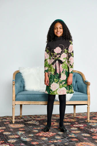 Porter Pink/Green Box Floral Print Dress