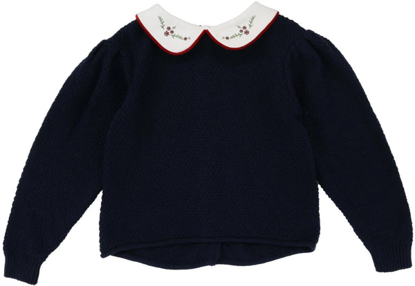 Analogie Peter Pan Knit Sweater in Navy