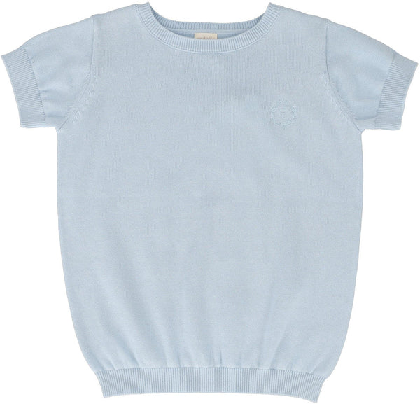 Analogie Boys Short Sleeve Crewneck Sweater in Light Blue