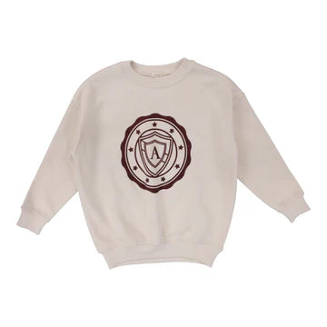 Lil Legs Cream/Burgundy Logo Sweatshirt