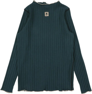 Lil Legs Contrast Funnel Neck in Green