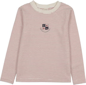 Lil Legs Denim City Girls LS Tee in Red Stripe