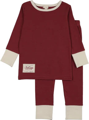 Lil Legs Colourblock Lounge Set Vintage Red