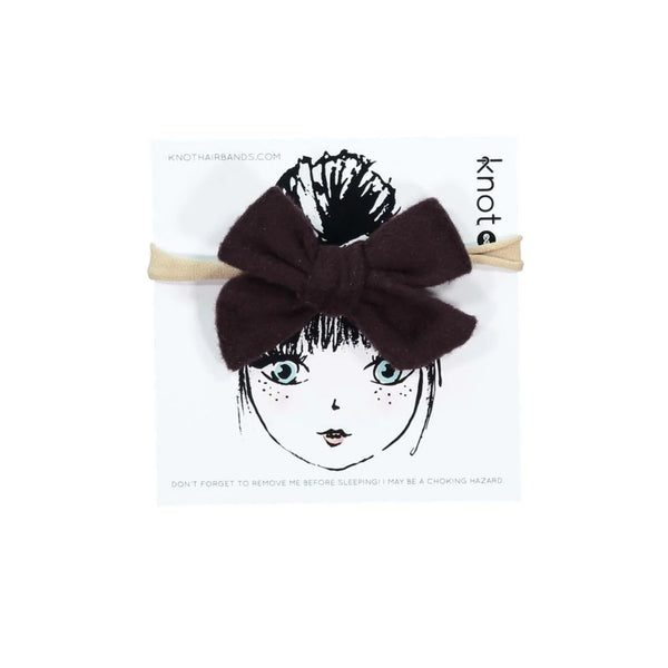 Knot Woolly Mini Bow Band in Mulberry