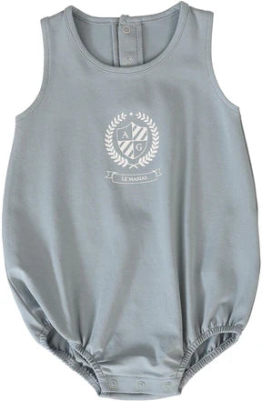 Lil Legs Emblem Romper in Sky Blue