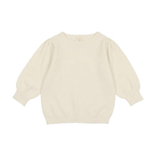 Analogie Cream Knit 3/4 Sleeve Sweater
