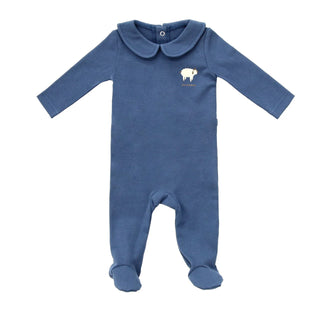 Coco Blanc Navy Collared Footie