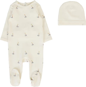 Lil Legs Common Folk Boys Footie Set in Cream